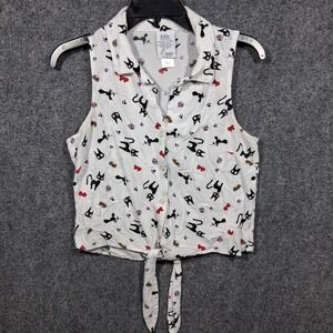 Studio Ghibli Kiki's Delivery Service Jiji & Baked Goods Tie Front Woven Tank Tp